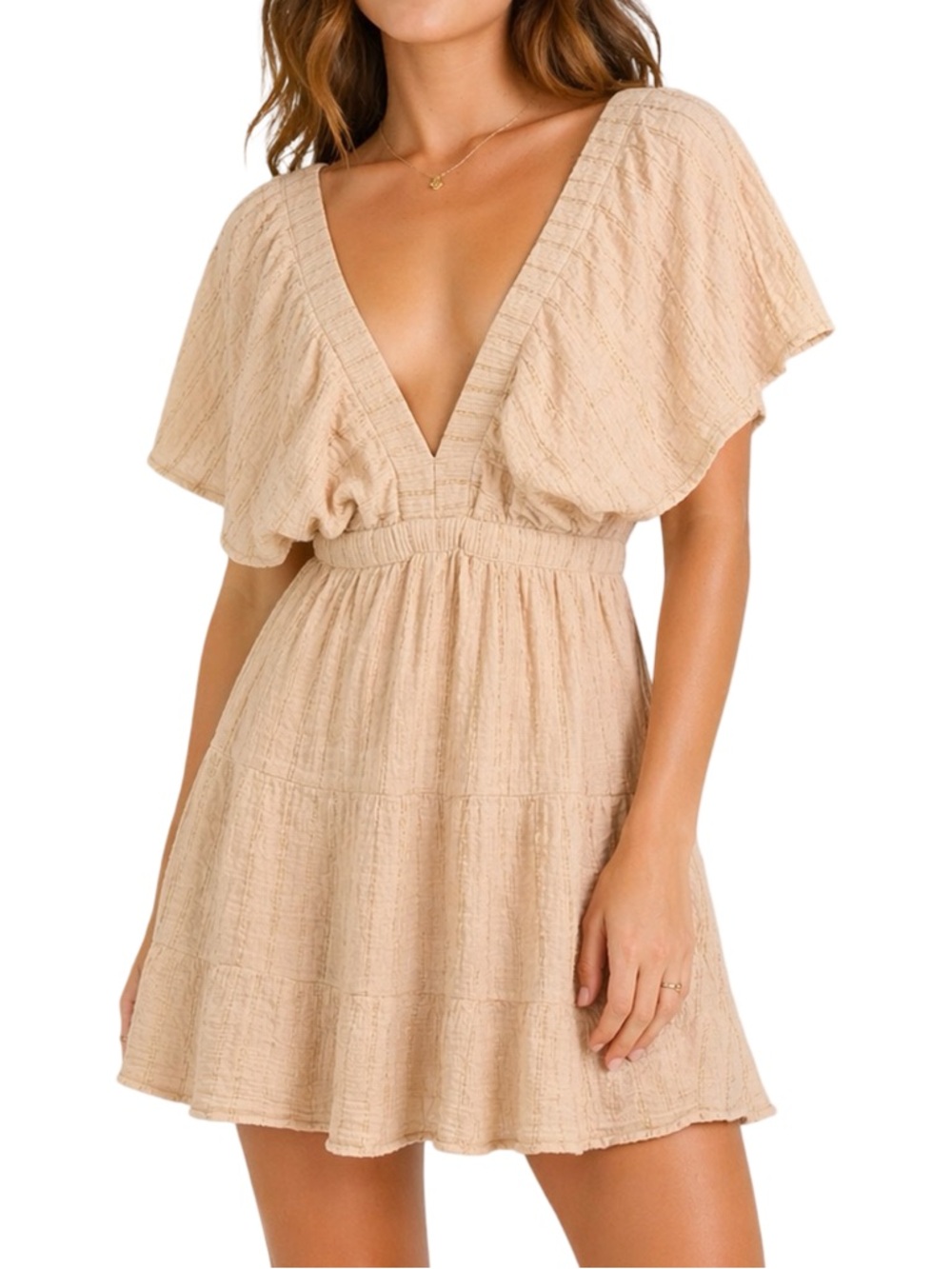 aerie Pool to Party Gauzy Flutter Sleeve Dress - Size Small